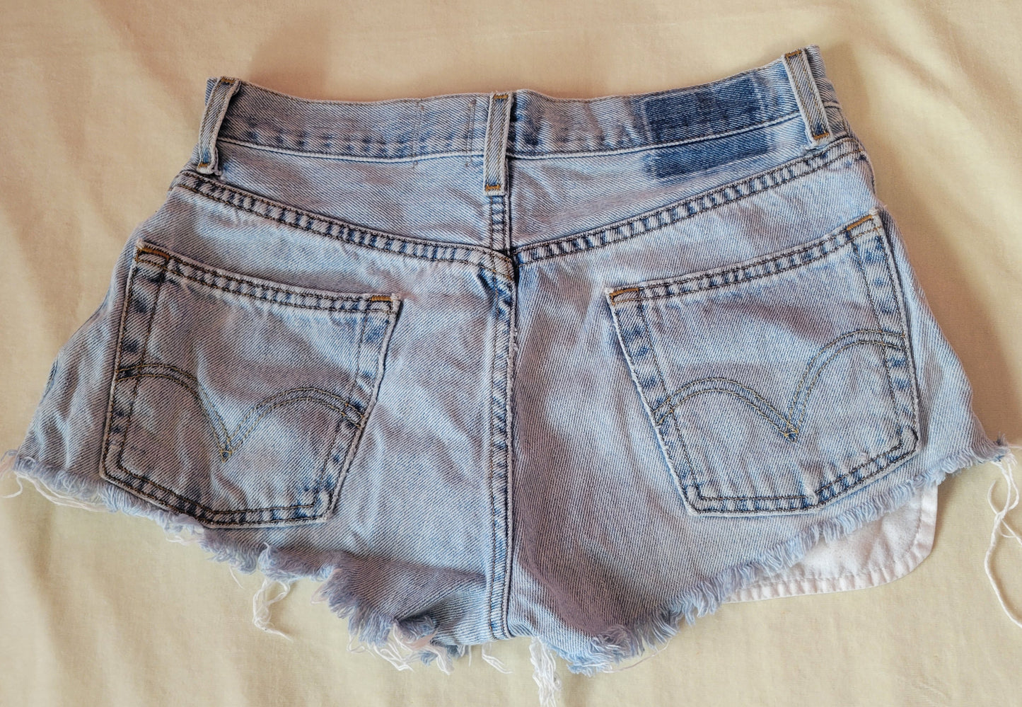 Denim shorts with fishnet