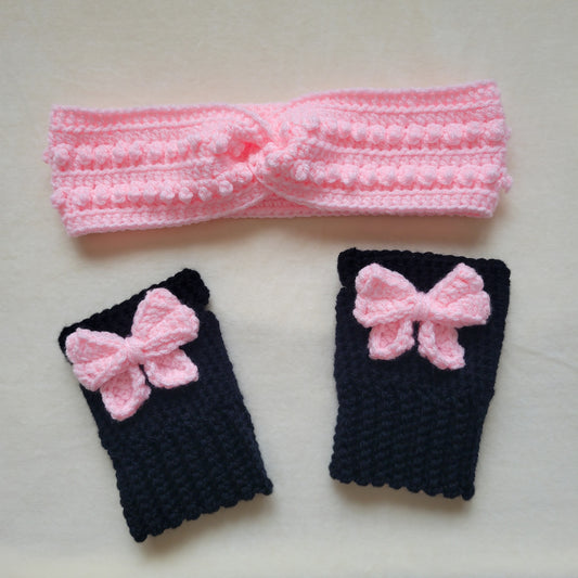 Bubblegum headband & glovies set
