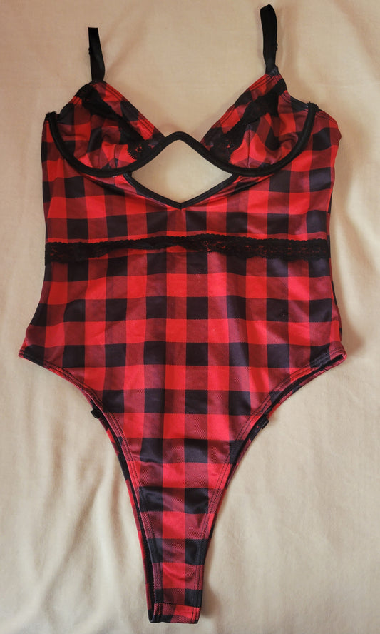 Checkered Peekaboo bodysuit