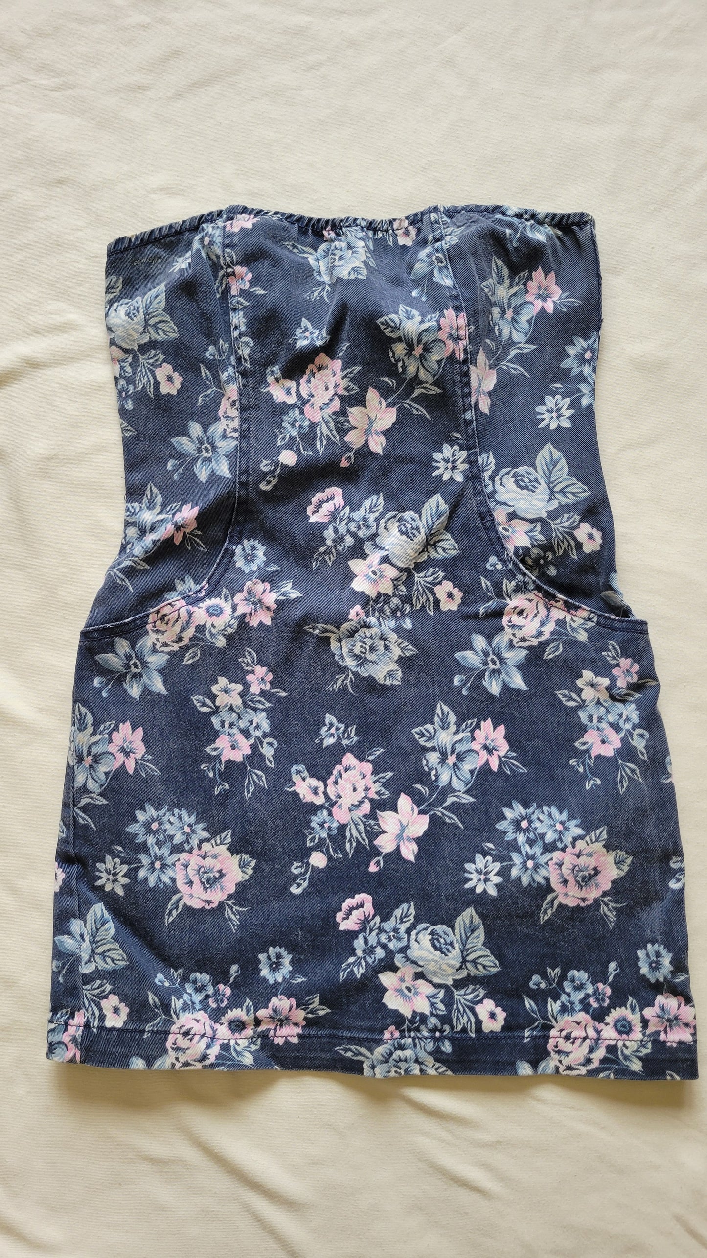 Strapless denim dress