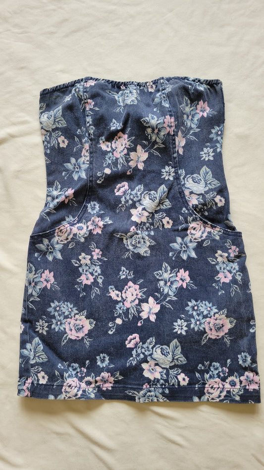 Strapless denim dress