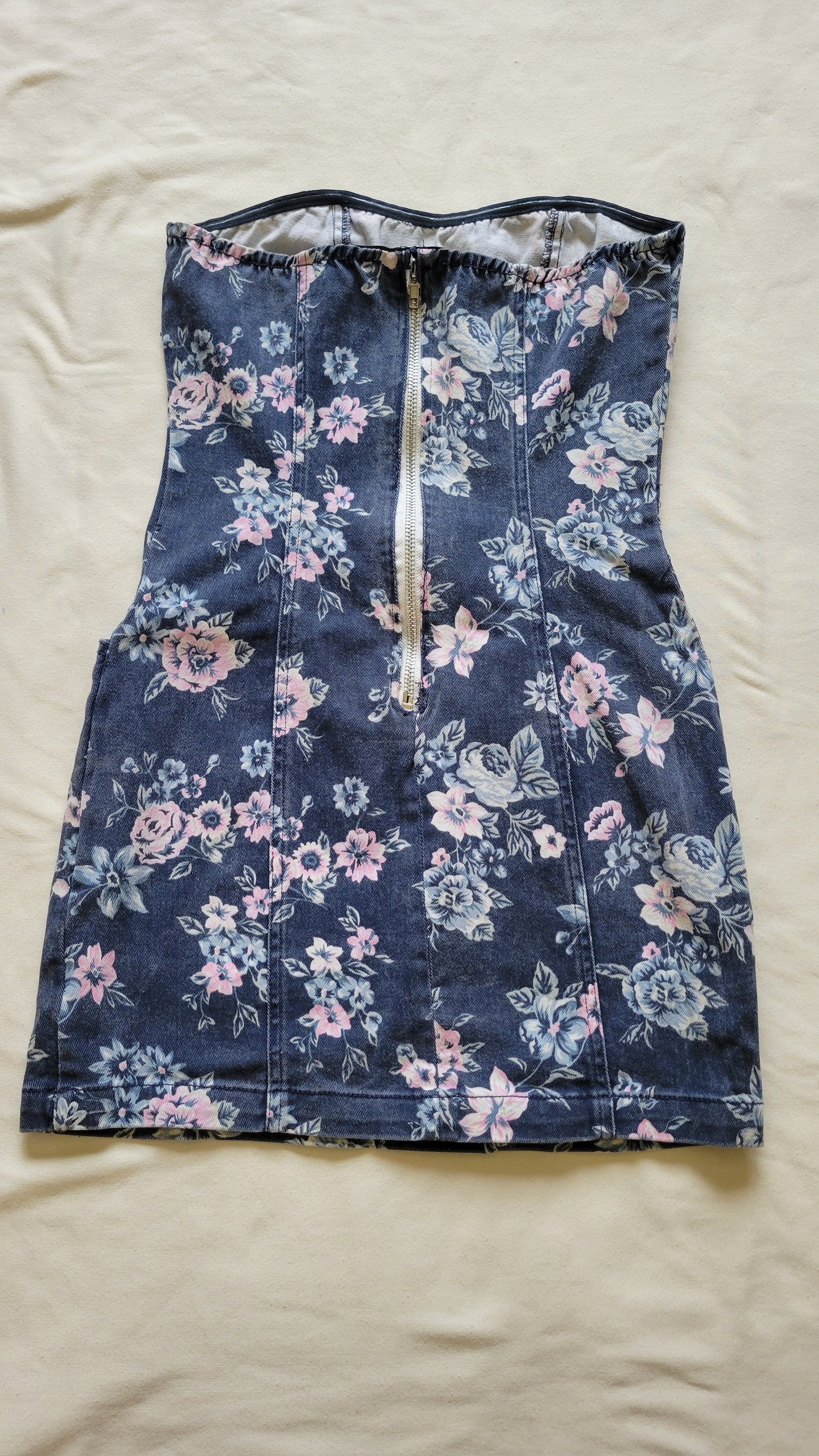 Strapless denim dress